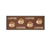Andiamo 1100336 Tappeto da Cucina, Motivo Cappuccino, Tappeto da Cucina Tazze di caffè, Oeko-Tex, 67 x 180 cm, Marrone, Marrone, 67 x 180