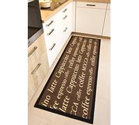 Andiamo 1100336 Tappeto da Cucina, Motivo Cappuccino, Tappeto da Cucina Tazze di caffè, Oeko-Tex, 67 x 180 cm, Marrone, Moka, 67 x 180