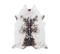 andiamo Tappeto Amarillo in Finta Pelliccia di Mucca in Stampa Fotografica - Bianco-Marrone, 125 x 155 cm, Poliestere