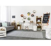 andiamo - Tappeto in tessuto Bolonia con motivo moderno Öko-Tex 100, in polipropilene, a righe, grigio, 160 x 235 cm