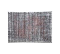 andiamo Tappeto moderno a pelo corto, robusto e facile da pulire, in 100% polipropilene, adatto per riscaldamento a pavimento e robot aspirapolvere, 133 x 190 cm, strisce grigio-corallo