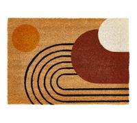 andiamo Zerbino in cocco Geo - per interni ed esterni coperti - Zerbino in cocco antiscivolo, adatto per animali domestici con rivestimento antiscivolo - 40 x 60 cm, Multi