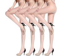 ANDIBEIQI 4-Pair Calze da donna 15D calze da olio calze di seta lucenti calze da danza collant plus size 140~270 lbs