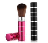 Andibro 2 pennelli da trucco Kabuki retrattili, portatili, da viaggio, per fondotinta, cipria, fard, fondotinta liquido, protezione solare, pennello estensibile per contouring, con copertura