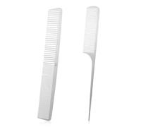 Andibro 2pz Set Pettini Coda, Pettini Per Capelli Coda Di Ratto Argento Pettine Per Capelli In Metallo Con Manico Pettine Per Barba Pettine Per Taglio Styling Antistatico Per Parrucchiere Donne Uomini