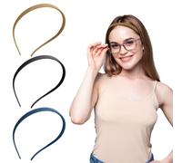 Andibro 3 fasce per capelli progettate per occhiali, flessibili senza pressione, fasce per occhiali da sole da donna, senza mal di testa, fascia per capelli in plastica per chi indossa occhiali,