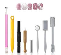 Andibro 8 pezzi di strumenti magnetici per nail art, set di strumenti per nail art fai da te Magic 3D Cat eye magnetico, con gel di gatto o smalto per occhi di gatto, gel UV polacco