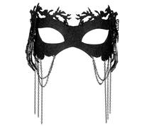 Andibro Maschera in maschera nera da donna, maschere per gli occhi con elementi farfalla e teschio, maschera per costume veneziano, feste in maschera, Halloween, carnevale, balli di fine anno