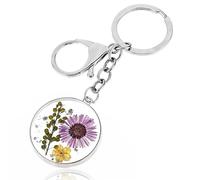 Andibro Regalo Portachiav, Non Ti Scordar Di Me Portachiavi Con Fiore Pressato Regali Amica Compleanno Portachiavi Un Bellissimo Regalo per Persone Care Amici Colleghi Familiari Sorelle