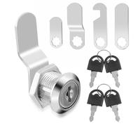 Andibro Serratura Per Cassetta Delle Lettere 16 mm, Con 4 Chiavi E 4 Diverse Piastre Di Serratura Serratura Per Mobili Serratura A Leva Per Cassette Delle Lettere Porte Dell'armadio