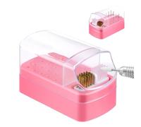 Andibro Supporto 2 in 1 per punte da trapano per unghie, 30 fori, antipolvere, organizer per punte per trapano per unghie, custodia antipolvere per nail art, strumenti per manicure (rosa)