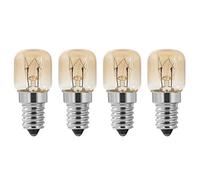 Andifany Lampadina per Forno, 4 Pezzi E14 per Forno 15W, Lampadina per Forno, Lampada per Forno Pigmeo Trasparente con Cappuccio SES, E14 Resistente Fino A 300 Gradi Celsius per Forno