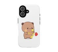 Andii Bubu and Dudu - Custodia protettiva opaca per iPhone 16 con cuore e freccia con ricarica wireless