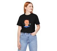 Andii Bubu - Maglietta con grafica per sollevamento pesi, adorabile design Bubu & Dudu, regalo per gli amanti del fitness, maglietta unisex a maniche corte, Nero, L