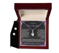 ANDIIS TREASURES To My Darling Bonus Daughter - Never Forget That finitura in oro bianco / scatola di lusso, pietra preziosa, zirconia cubica, Gemma, Zirconia cubica