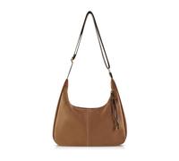 Andiker Borsa a tracolla da donna, in pelle scamosciata, con tracolla regolabile e chiusura lampo, marrone, 36 x 24 x 10 cm