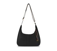 Andiker Borsa a tracolla da donna, in pelle scamosciata, con tracolla regolabile e chiusura lampo, Nero , 36 x 24 x 10 cm