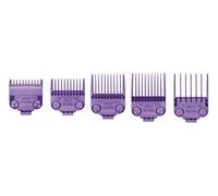 Andis 01410 Professional Master Clipper Guards - Set di pettini a doppio magnete - Piccolo, adatto per MBA, MC-2, ML, PM- & PM-4, impermeabile, viola, 5 pezzi