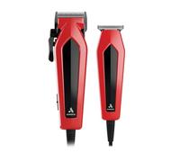 Andis 562940 Ultra Clip - Tagliacapelli con filo, 15 pezzi, kit combinato per tagliare i capelli, lame in acciaio inossidabile, motore Power Pivot, Whisper Quiet, anello per gancio, rosso