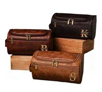 Andisijq Borsa da toilette da uomo in pelle, regalo per testimoni dello sposo, kit Dopp con nome inciso, borsa da viaggio in pelle da appendere, regalo per lui, uomini, papà, marito, Natale