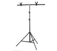 Andoer 1 * Kit di supporto per sfondo T-Shape Backdrop da 2 m Materiale in lega di alluminio Heavy Duty portatile, altezza regolabile per studio video fotografico con clip a molla nera