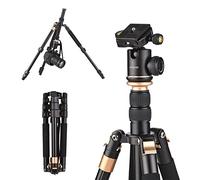 Andoer 140 cm/55in Treppiede da Viaggio per Macchina Fotografica Treppiede in Lega di Alluminio con Monopiede Rimovibile Rotolare a 360° Capacità di Carico 8kg/17.6lbs con Borsa di Trasporto