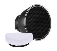 Andoer 17,8 cm standard riflettore diffusore paralume, con panno morbido bianco 60 ° griglia a nido d' ape per Bowens Mount studio Strobe flash Light Speedlite