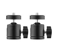 Andoer 2 pezzi Mini testa a sfera girevole Testa treppiede Adattatore base di montaggio girevole a 360 gradi con supporti a vite universali da 1/4 di pollice per DSLR ILDC Fotocamera DV Treppiede