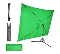 Andoer 2 x 1,5 m Green Screen fotografico sfondo sfondo sfondo verde con treppiede regolabile a forma di croce per fotografia, video e televisione