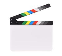 Andoer 30 * 24 cm / 12 * 9 pollici Pellicola acrilica Clapboard Registi cinematografici Clapper Board Slate Cut Action Scene Blank Clap Board Dry Erase con bastoncini multicolori