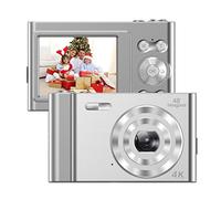 Andoer 4K Fotocamera Digitale Videocamera 48MP Display IPS 2,4 Pollici Messa a Fuoco Automatico Zoom Digitale 16X Anti-scuotimento Rilevamento Volto Cattura Sorriso Flash integrato e Batteria