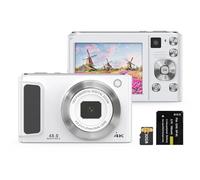 Andoer 4K HD Macchina Fotografica Digitale Fotocamera Compatte 48MP Doppio Obiettivo Schermo IPS Messa a Fuoco Automatica Zoom Regalo di Compleanno Festival per Bambini Studenti Adolescenti