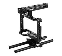 Andoer Accessori video, kit di gabbia per fotocamera con supporto base per maniglia, supporto per fotocamera con fori di prolunga, attrezzatura per il montaggio a freddo delle scarpe, compatibile con