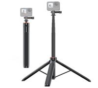 Andoer Action Camera Selfie Stick 54 Pollici Estensibile Selfie Stick Treppiede per Action Camera 2 in 1 Supporto in Lega di Alluminio per Scatti