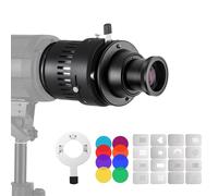 Andoer Bowens Mount Optical Snoot Conical Focalize Condenser Art Special Effects Shaped Beam Light Cilindro con obiettivo F2.4 da 85 mm, adattatore per slot per schede, 16 schede grafiche e 8 filtri a