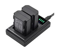 Andoer Caricabatterie NP-FZ100 con indicatori LED + 2 batterie NP-FZ100 da 7,2 V 2280 mAh con cavo di ricarica USB di ricambio per Sony A9/ A7R III/ A7 III/ A6600