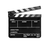 Andoer Clacchetta acrilica, tavoletta di pellicola, Lavagna del Direttore del film, Taglio di scena d'azione, Bordo di raccoglitore, pellicola di ardesia, cancellato a secco (bianco, Tipo 1)