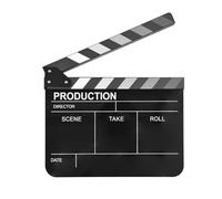 Andoer Clacchetta acrilica, tavoletta di pellicola, Lavagna del regista del film, Taglio di scena d'azione, Tavola di picco, pellicola di ardesia, cancellato a secco (bianco, Tipo 2)