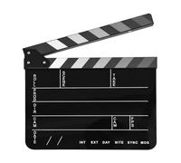 Andoer Clacchetta acrilica, tavoletta di pellicola, Lavagna del regista del film, Taglio di scena d'azione, Tavola di picco, pellicola di ardesia, cancellato a secco (bianco, Tipo 4)