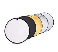 Andoer Disco Riflettente Fotografia Pannello Foto Pieghevole 24" 60Cm 5 In 1 (Oro Argento Bianco Nero Trasparente) Multi Portatile Pieghevole Fotografia Studio Foto Luce Riflettore Disco