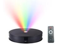 Andoer Display rotante motorizzato da 25 cm con luce RGB e capacità di carico di 10 kg per la visualizzazione di prodotti dal vivo fotografia. Ruota a 360° con telecomando. (Nero)