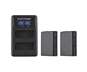 Andoer EN-EL14 Kit batteria e caricabatteria 1500 mAh Caricabatteria USB per fotocamere Nikon D3100 D3200 D3300 D3400 D3500 D5100 D5200 D5300 D5500 D5600 Coolpix P7000 P7100 P7700 P7800