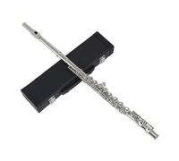 Andoer® Flauto traverso in rame nickel, placcato in argento, 16 fori C Tonart strumento a fiato con sughero, panno di pulizia, guanti, mini cacciavite con scatola.