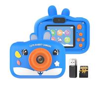 Andoer Fotocamera Digitale per Bambini 1080P Videocamera Digitale per Bambini Doppio Obiettivo Schermo IPS da 2,0 pollici Zoom 8X Selfie Timer OTG Gioco Musicale per Compleanno Regalo di Natale