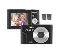 Andoer Fotocamera digitale portatile Andoer 48MP 1080P Schermo IPS da 2,4 pollici Zoom 16X Messa a fuoco automatica Autoscatto Memoria estesa 128 GB Rilevamento facciale Anti-vibrazioni