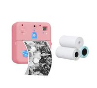 Andoer Fotocamera istantanea per bambini, stampante termica senza fili, 1080P, compatibile con smartphone iOS Android con 3 rotoli di carta per stampante, rosa
