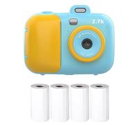 Andoer Fotocamera per bambini, 2,7 K 42 MP, fotocamera per bambini, 2,4 pollici, fotocamera istantanea per bambini, con 16 x zoom digitale, 4 rotoli di carta da stampa, regali per bambini e ragazze,