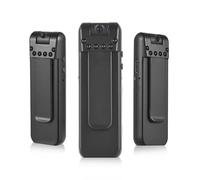 Andoer Fotocamera per il corpo 1080P con registrazione audio e video Videocamera portatile con clip e obiettivo girevole a 180° visione notturna a infrarossi per l'applicazione della legge consegna