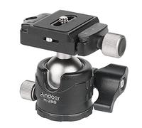 Andoer H28S Mini Ball Head 360 Degree Panoramic Low Profile Tabletop Head Monopod Tripod Ballhead Mount with Quick Release Plate and Bubble Level Compatible with DSLR Cameras