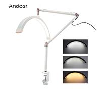 Andoer HD-M3X Luce video a LED Anello luminoso da tavolo a forma di mezzaluna 3000K-6000K dimmerabile per il trucco del salone di bellezza Streaming live Black